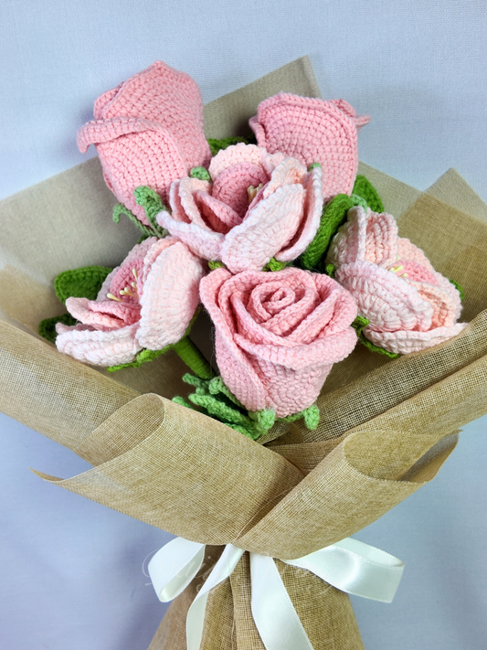 Half Dozen Rose Bouquet - Pink