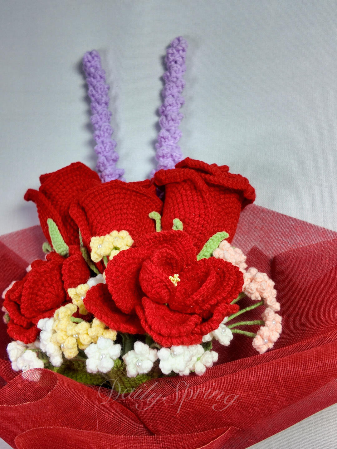 Lavender Rose Bouquet - Red