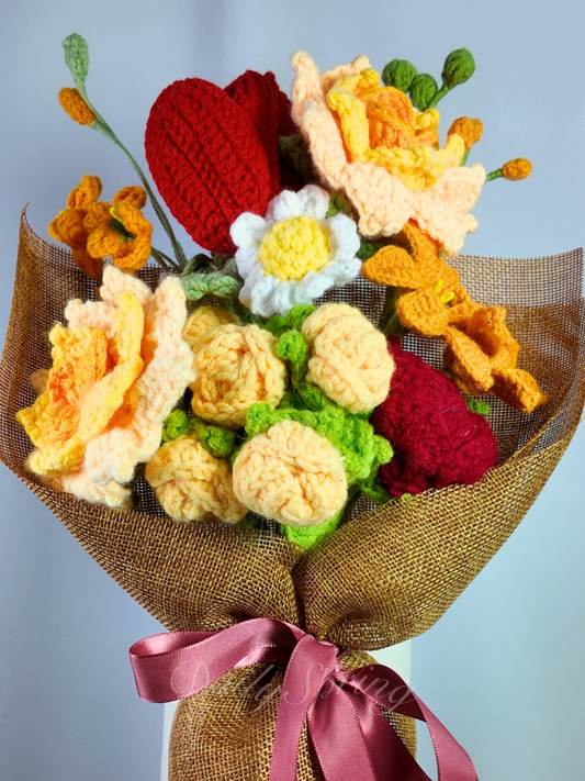 Lovely Blooms Bouquet - Yellow and Red