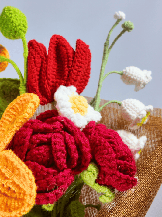 Spring Floral Bouquet - Red and Yellow