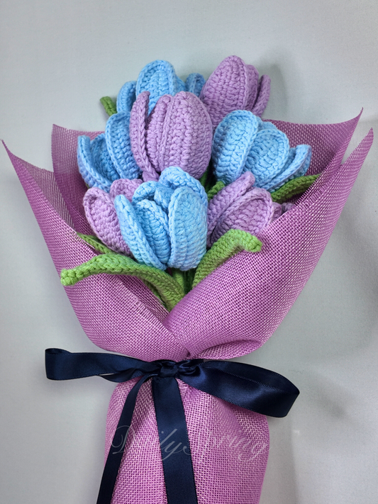 Tulips Bouquet - Blue and Purple