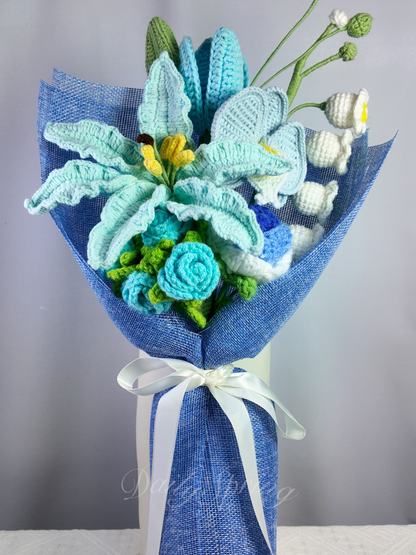 Blossoming Heart Bouquet - Blue