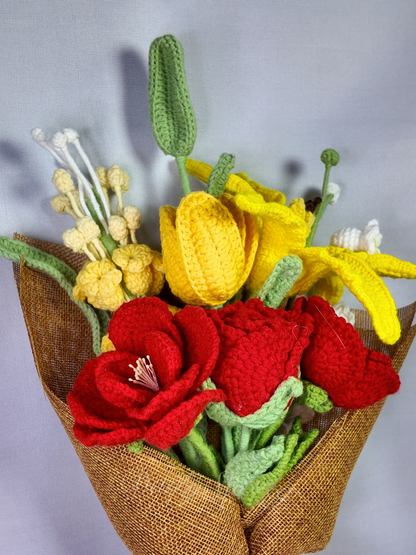 Elegant Floral Bouquet - Red and Yellow