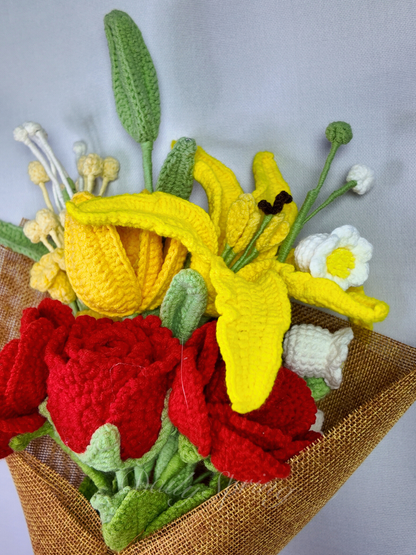 Elegant Floral Bouquet - Red and Yellow