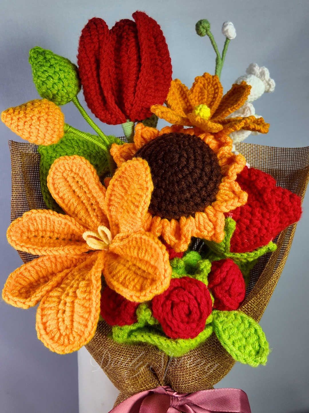 Flower Medley Bouquet - Red and Yellow