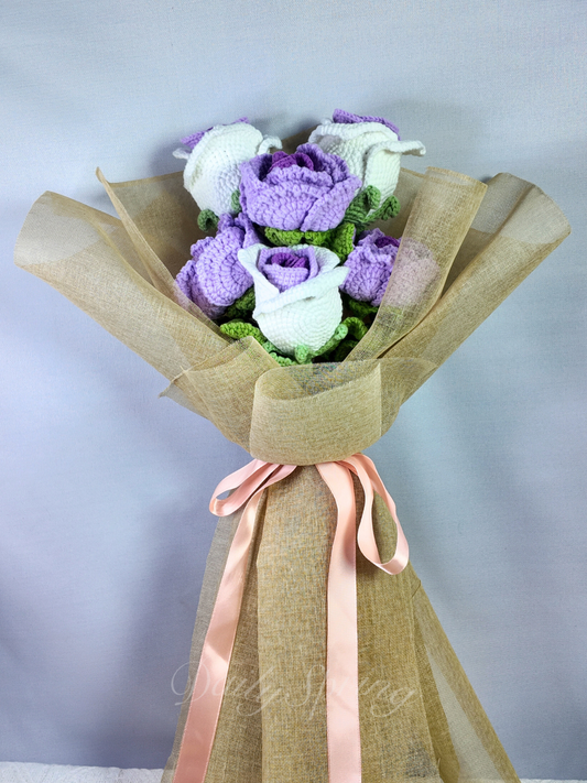 Half Dozen Rose Bouquet - Purple