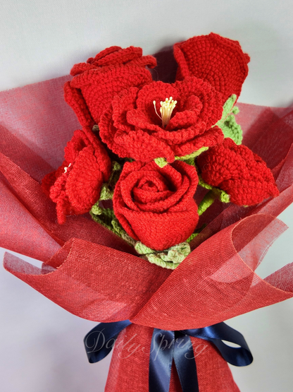 Half Dozen Rose Bouquet - Red