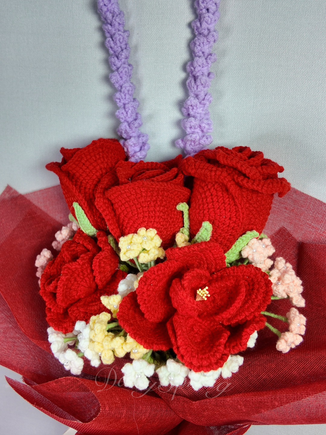 Lavender Rose Bouquet - Red