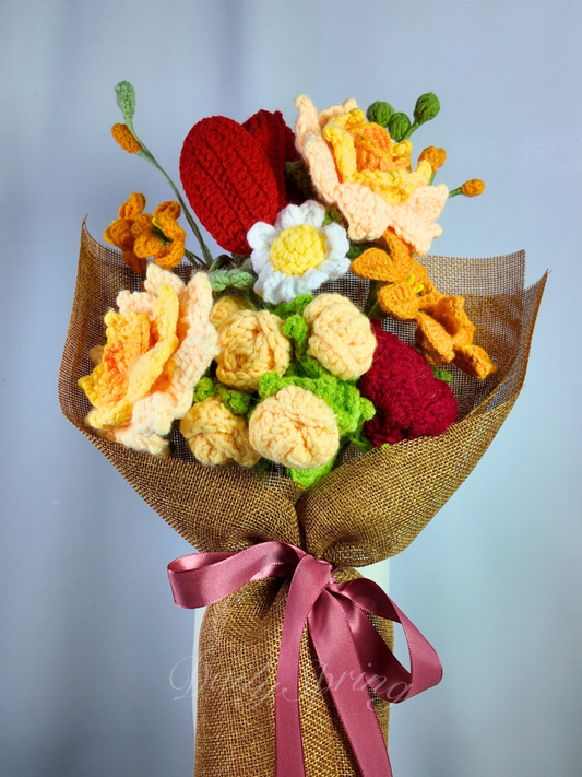 Lovely Blooms Bouquet - Yellow and Red
