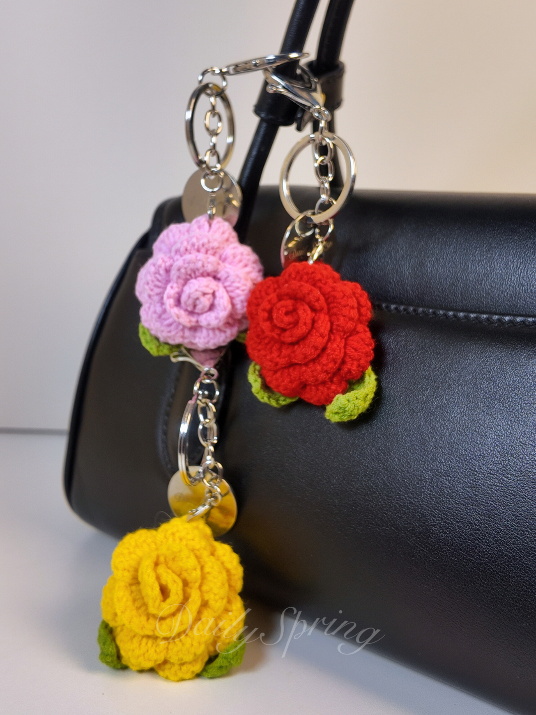 Rose Crochet Keychain