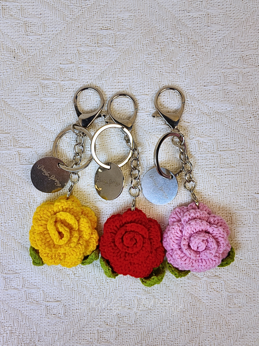 Rose Crochet Keychain