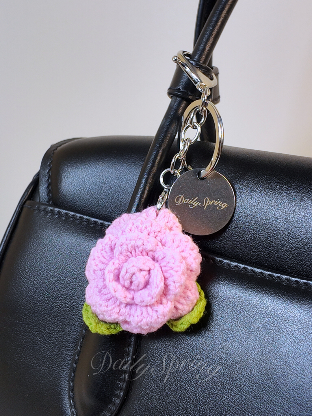 Rose Crochet Keychain