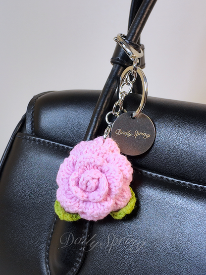 Rose Crochet Keychain