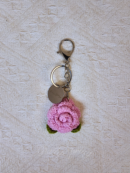 Rose Crochet Keychain