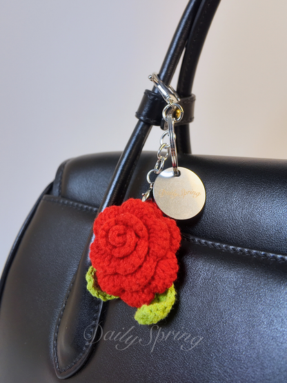 Rose Crochet Keychain