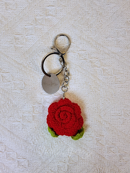 Rose Crochet Keychain