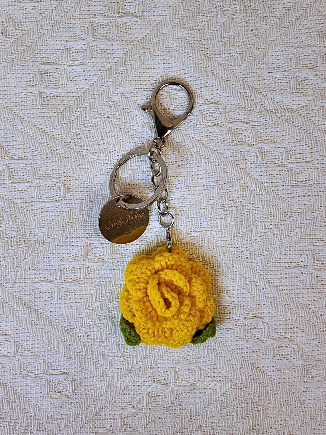 Rose Crochet Keychain