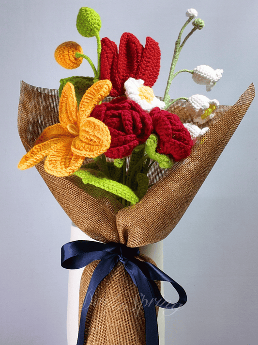 Spring Floral Bouquet - Red and Yellow