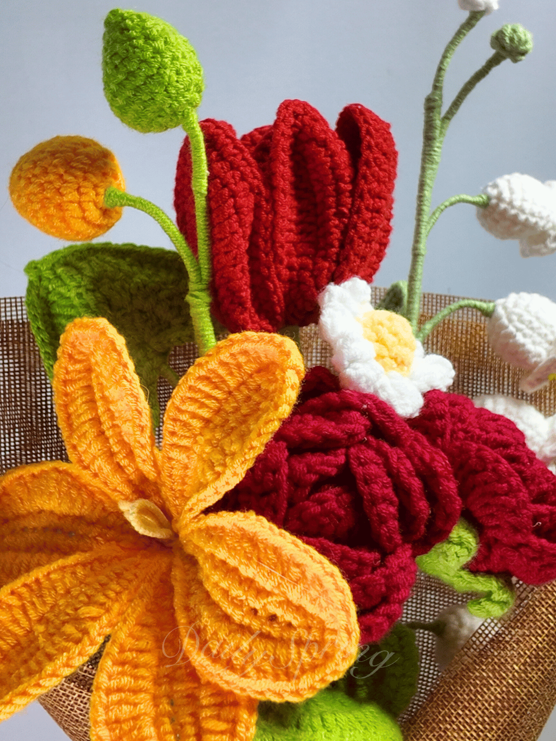 Spring Floral Bouquet - Red and Yellow