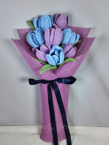 Tulips Bouquet - Blue and Purple