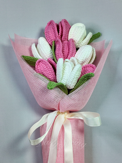 Tulips Bouquet - Pink and White