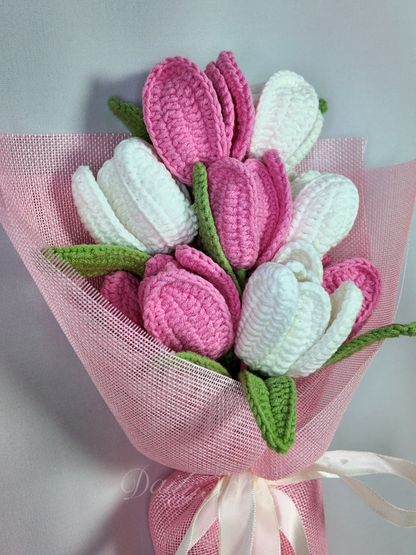Tulips Bouquet - Pink and White