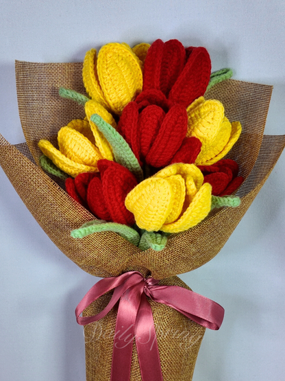 Tulips Bouquet - Red and Yellow